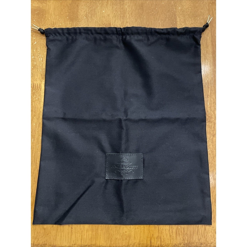 Angela Scott Dust Bag Empty Drawstring Pouch Black 14.5" X 12"